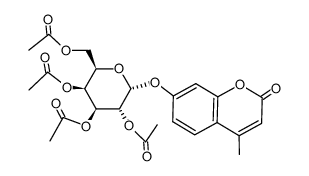 4-methyl-7-(tetra-O-acetyl-α-D-galactopyranosyloxy)-coumarin结构式