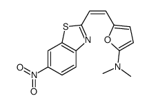 N,N-dimethyl-5-[2-(6-nitro-1,3-benzothiazol-2-yl)ethenyl]furan-2-amine结构式