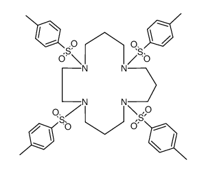 1,4,8,12-tetrakis(p-tolylsulphonyl)-1,4,8,12-tetra-azacyclopentadecane结构式