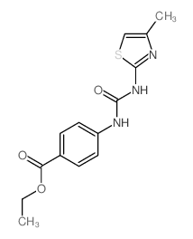 Benzoic acid, 4-[[[(4-methyl-2-thiazolyl)amino]carbonyl]amino]-, ethyl ester structure