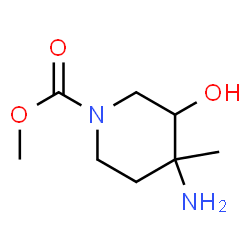 1-Piperidinecarboxylicacid,4-amino-3-hydroxy-4-methyl-,methylester, structure