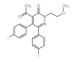 3(2H)-Pyridazinone,4-acetyl-5,6-bis(4-chlorophenyl)-2-(2-methoxyethyl)- Structure