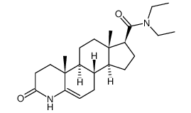 17B-N,N-diethylcarbamoyl-4-aza-5-androsten-3-one结构式