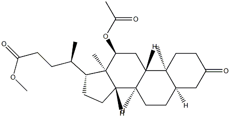 12α-Acetyloxy-3-oxo-5β-cholan-24-oic acid methyl ester结构式