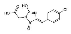 1-IMIDAZOLIDINEACETIC ACID, 4-((4-CHLOROPHENYL)METHYLENE)-2,5-DIOXO- Structure