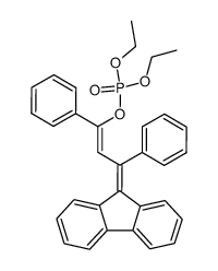 diethyl 3-(fluoren-9-ylidene)-1,3-diphenylpropen-1-yl phosphate结构式