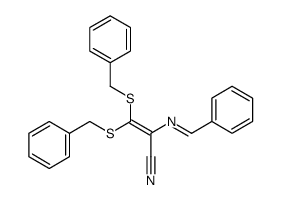 3,3-Bis-benzylsulfanyl-2-{[1-phenyl-meth-(Z)-ylidene]-amino}-acrylonitrile结构式