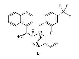 Cinchonanium, 1-[[2-fluoro-4-(trifluoromethyl)phenyl]methyl]-9-hydroxy-, bromide , (9S)- Structure