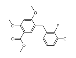 methyl 5-(3-chloro-2-fluorobenzyl)-2,4-dimethoxybenzoate结构式