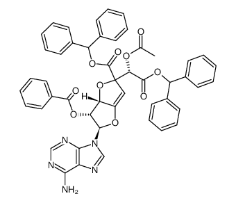 dibenzhydryl O2'-benzoyl-S-7'-acetoxy-7'-deoxygriseolate Structure