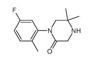 5,5-dimethyl-1-(5-fluoro-2-methylphenyl)piperazin-2-one结构式