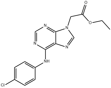 9H-Purine-9-acetic acid, 6-[(p-chlorophenyl)amino)-, ethyl ester结构式