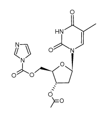 3'-O-acetylthymidine 5'-O-(1-imidazolyl)carbamate结构式