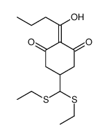 5-[bis(ethylsulfanyl)methyl]-2-(1-hydroxybutylidene)cyclohexane-1,3-dione结构式