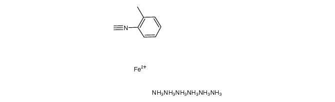 bis(2-methylphenylisocyanide)(tetra(2,3-pyrido)porphyrazinato)iron(II)结构式