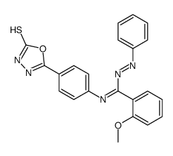 5-(4-(((2-Methoxyphenyl)(phenylazo)methylene)amino)phenyl)-1,3,4-oxadi azole-2(3H)-thione structure