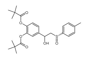 (RS,R)-1-[3',4'-bis[(pivaloyl)oxy]phenyl]-2-(p-tolylsulfinyl)ethan-1-ol Structure