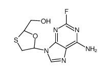 [(2S,5R)-5-(6-amino-2-fluoropurin-9-yl)-1,3-oxathiolan-2-yl]methanol结构式