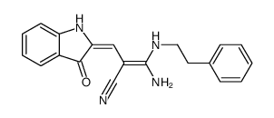 (Z)-3-amino-2-[(Z)-(3-oxo-1H-indol-2-ylidene)methyl]-3-(2-phenylethylamino)prop-2-enenitrile Structure