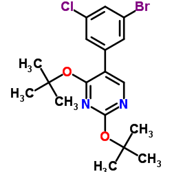 5-(3-Bromo-5-chlorophenyl)-2,4-di-tert-butoxypyrimidine Structure