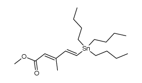 methyl (2E,4E)-3-methyl-5-(tri-n-butylstannyl)penta-2,4-dienoate结构式