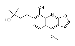 7-(3-hydroxy-3-methyl-butyl)-4-methoxy-furo[2,3-b]quinolin-8-ol结构式