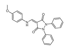 4-[(4-methoxyanilino)methylidene]-1,2-diphenylpyrazolidine-3,5-dione结构式