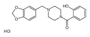 [4-(1,3-benzodioxol-5-ylmethyl)piperazin-1-yl]-(2-hydroxyphenyl)methanone,hydrochloride Structure
