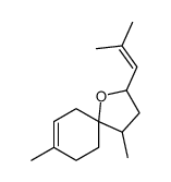 4,8-Dimethyl-2-(2-methyl-1-propenyl)-1-oxaspiro[4.5]dec-7-ene structure