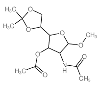 [4-acetamido-2-(2,2-dimethyl-1,3-dioxolan-4-yl)-5-methoxy-oxolan-3-yl] acetate结构式