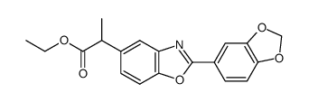 2-(2-benzo[1,3]dioxol-5-yl-benzooxazol-5-yl)-propionic acid ethyl ester Structure