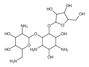 5-amino-2-(aminomethyl)-6-[2,4-diamino-6-[3,4-dihydroxy-5-(hydroxymethyl)oxolan-2-yl]oxy-3,5-dihydroxycyclohexyl]oxyoxane-3,4-diol Structure