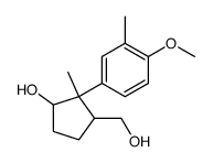 3-(hydroxymethyl)-2-(4-methoxy-3-methylphenyl)-2-methylcyclopentan-1-ol Structure