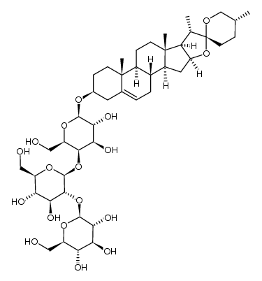 (25R)-3β-[4-O-(2-O-β-D-Glucopyranosyl-β-D-glucopyranosyl)-β-D-galactopyranosyloxy]spirosta-5-ene Structure