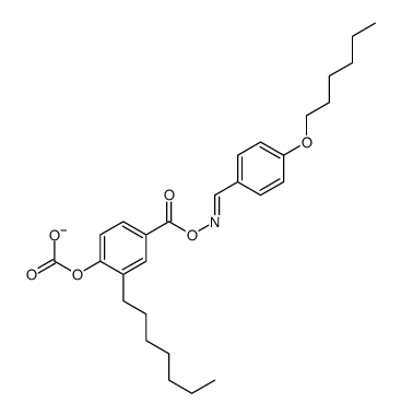 [2-heptyl-4-[(4-hexoxyphenyl)methylideneamino]oxycarbonylphenyl] carbonate Structure