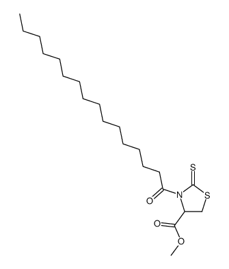 rac.-3-hexadecanoyl-4-methoxycarbonyl-1,3-thiazolidine-2-thione结构式