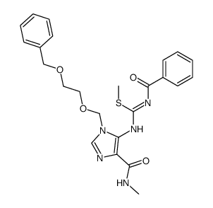 1-(2-Benzoxyethoxymethyl)-5-(N-benzoyl-S-methylisothiocarbamoyl)amino-4-methylcarbamoylimidazole structure