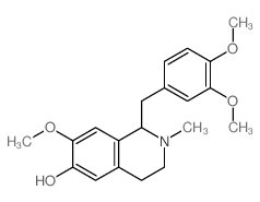 6-Isoquinolinol,1-[(3,4-dimethoxyphenyl)methyl]-1,2,3,4-tetrahydro-7-methoxy-2-methyl- (9CI)结构式