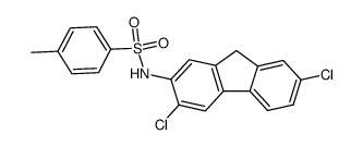 N-(3,7-dichloro-fluoren-2-yl)-toluene-4-sulfonamide结构式