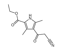 4-cyanoacetyl-3,5-dimethyl-pyrrole-2-carboxylic acid ethyl ester结构式