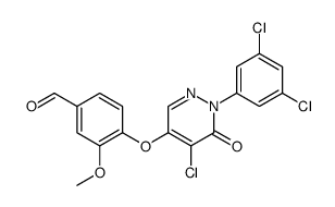 Benzaldehyde, 4-[[5-chloro-1-(3,5-dichlorophenyl)-1,6-dihydro-6-oxo-4-pyridazinyl]oxy]-3-methoxy Structure