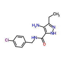 4-Amino-N-(4-chlorobenzyl)-3-ethyl-1H-pyrazole-5-carboxamide Structure