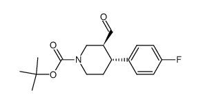 (3S,4R)-tert-butyl 4-(4-fluorophenyl)-3-formylpiperidine-1-carboxylate结构式