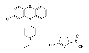 5-oxo-L-proline, compound with 2-chloro-N,N-diethyl-10H-phenothiazine-10-propylamine (1:1)结构式