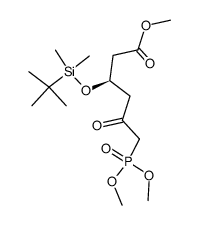 (R)-6-(Dimethoxyphosphinyl)-3-[[(1,1-dimethylethyl)dimethylsilyl]oxy]-5-oxohexanoic acid, methylester结构式