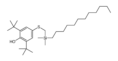 2,6-ditert-butyl-4-[[dodecyl(dimethyl)silyl]methylsulfanyl]phenol结构式