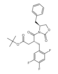 (R)-t-butyl 4-((S)-4-benzyl-2-oxo-oxazolidin-3-yl)-4-oxo-3-(2,4,5-trifluorobenzyl)butanoate Structure