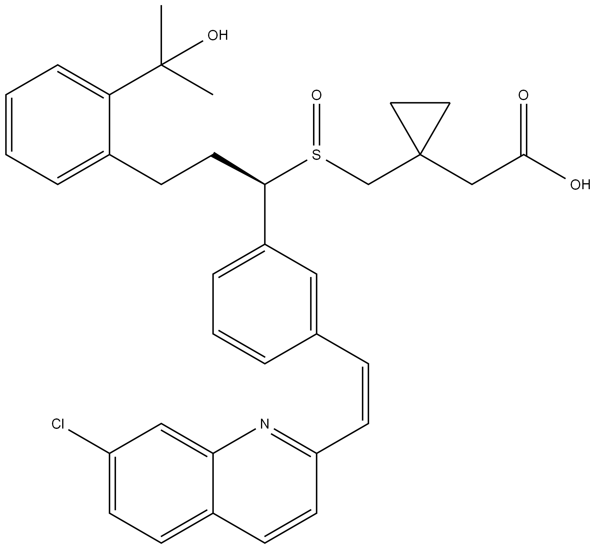 顺式孟鲁司特亚砜结构式