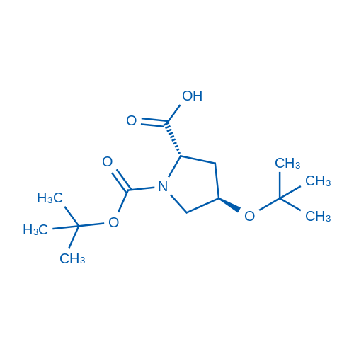 (2S,4R)-4-(叔丁氧基)-1-(叔丁氧基羰基)吡咯烷-2-羧酸结构式