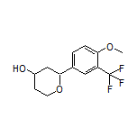 2-[4-甲氧基-3-(三氟甲基)苯基]四氢-2H-吡喃-4-醇结构式